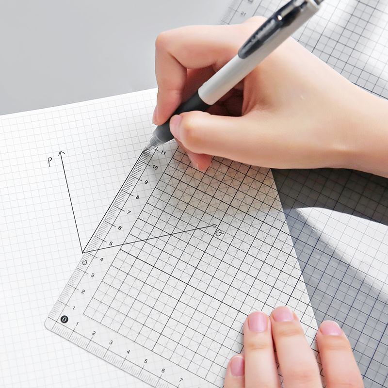 Ruler Set Transparent - شفافة حاكم مجلس A4 B5 الطلاب