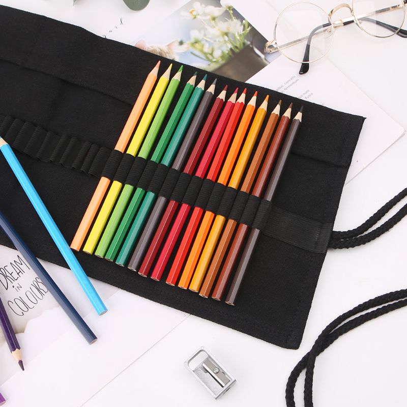 Pen Pouch Roll - قلم رصاص مدرسي أسود اللون لأسطوانة
