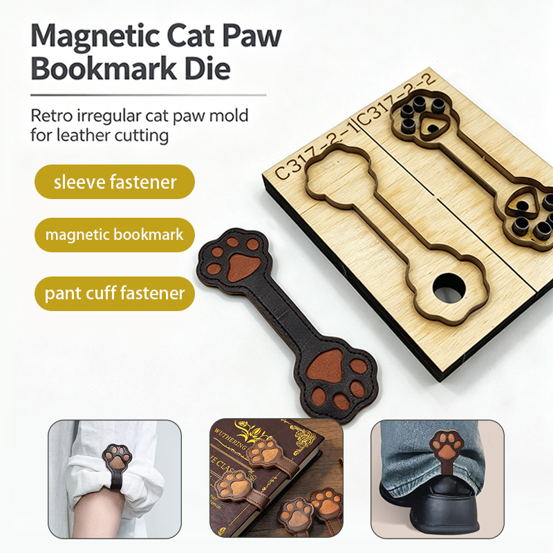 Bookmark Magnetic Clip - قالب قطع الجلد C317 على شكل
