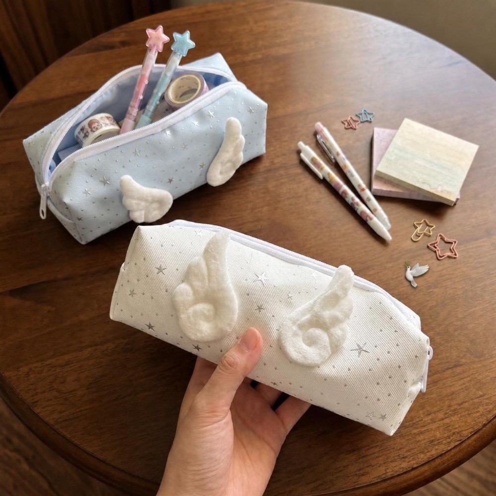 Pen Pouch Roll - حقيبة أقلام بتصميم النجوم مع أجنحة،