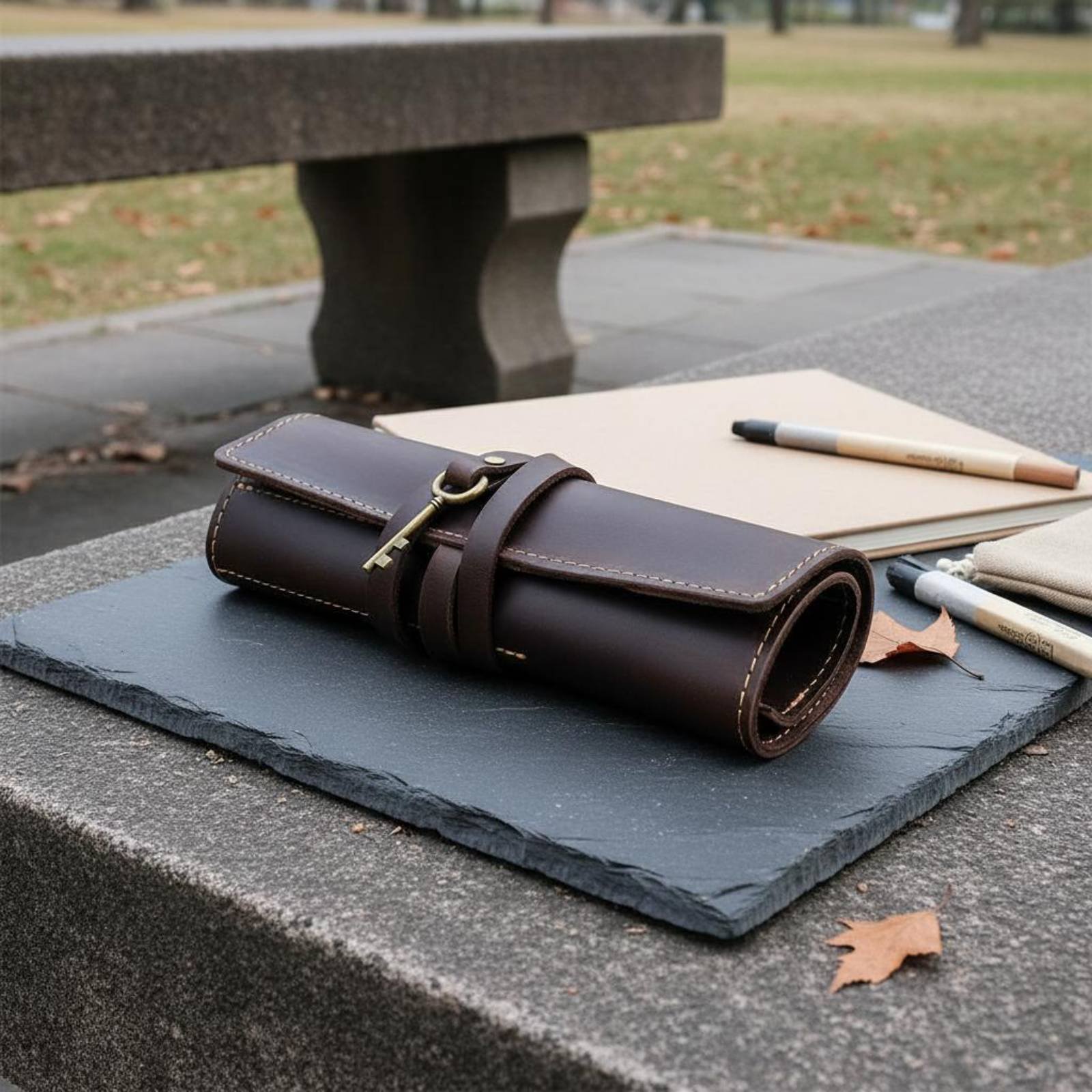 حافظة أدوات كتابة جلدية قابلة  - مراجعة Pen Pouch Roll وسعره