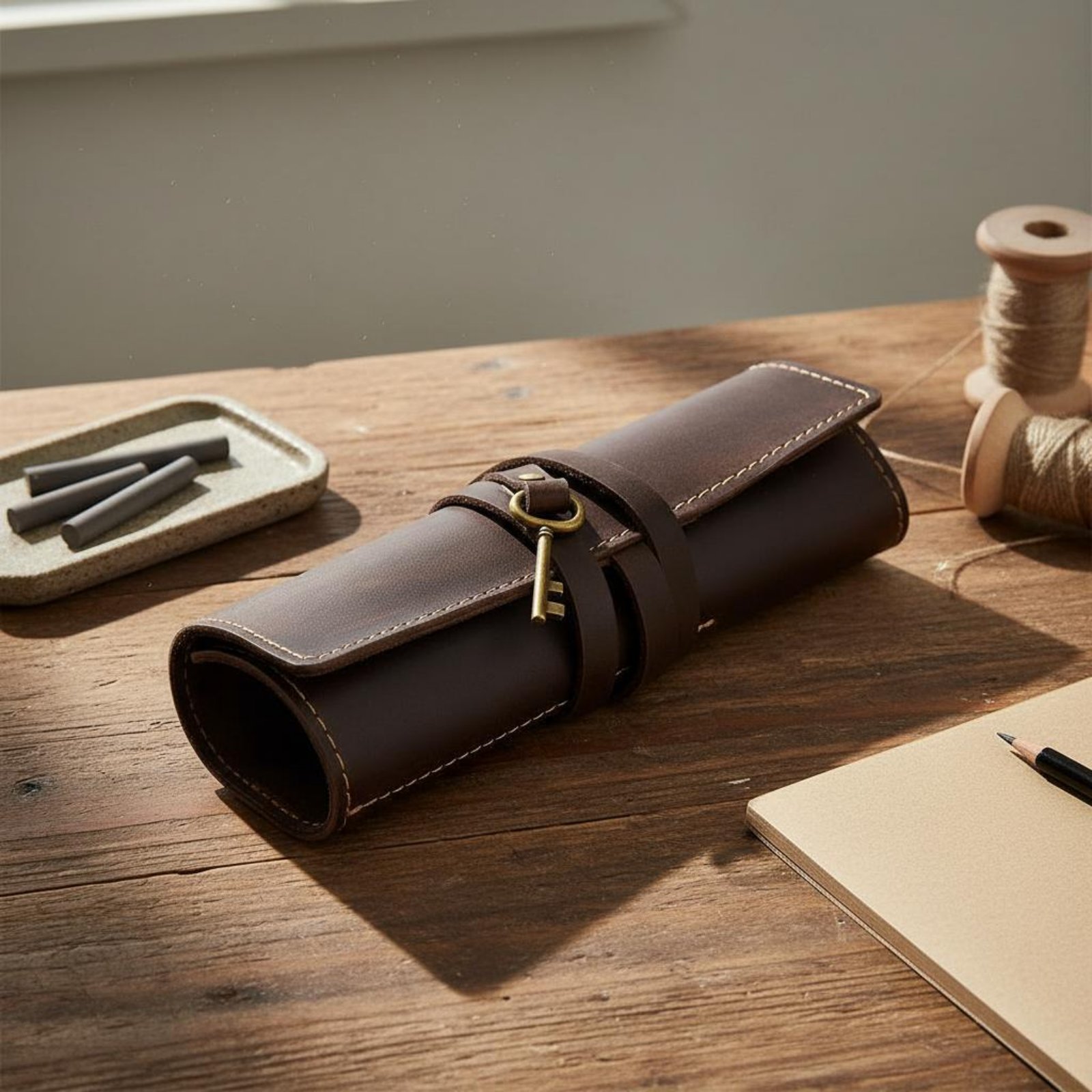 حافظة أدوات كتابة جلدية قابلة  - مراجعة Pen Pouch Roll وسعره