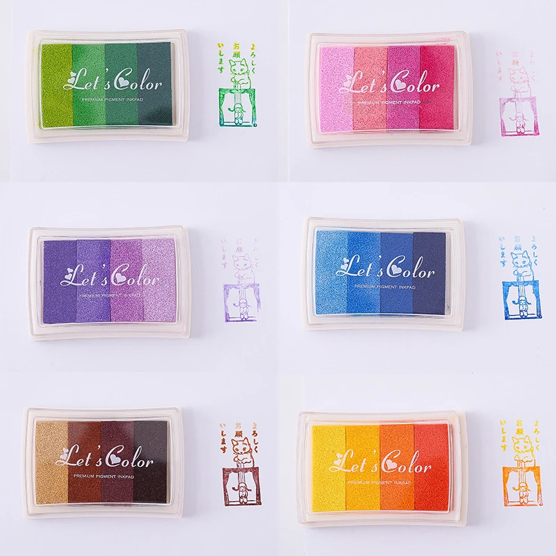 1 قطعة 4 ألوان Inkpad الحبر خت - مراجعة Self Inking Stamp وسعره