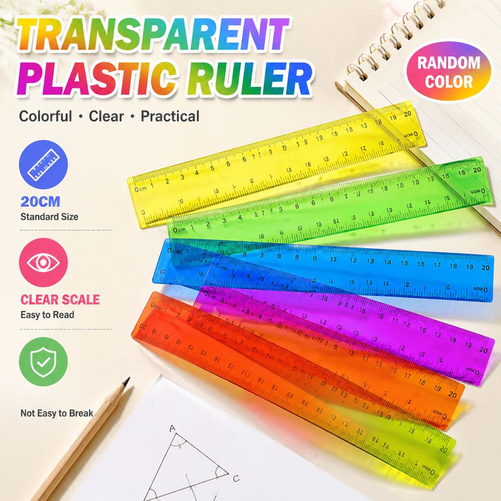 5 قطع من المساطر البلاستيكية ب - مراجعة Ruler Set Transparent وسعره