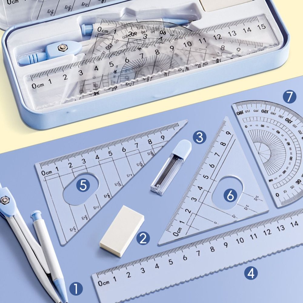 طقم مسطرة بلاستيكية 8 قطع/مجمو - مراجعة Ruler Set Transparent وسعره