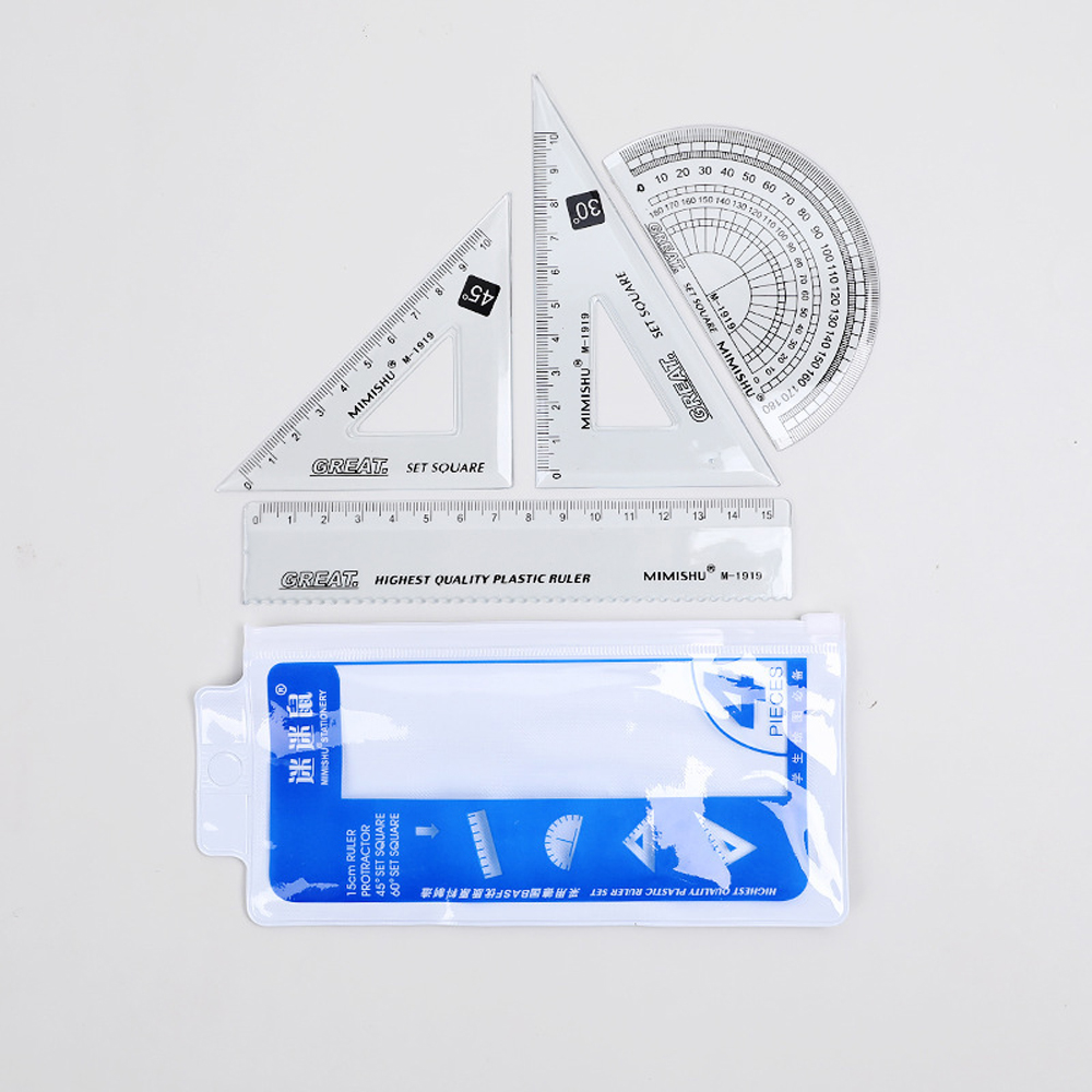 مجموعة مساطر بلاستيكية شفافة ل - مراجعة Ruler Set Transparent وسعره