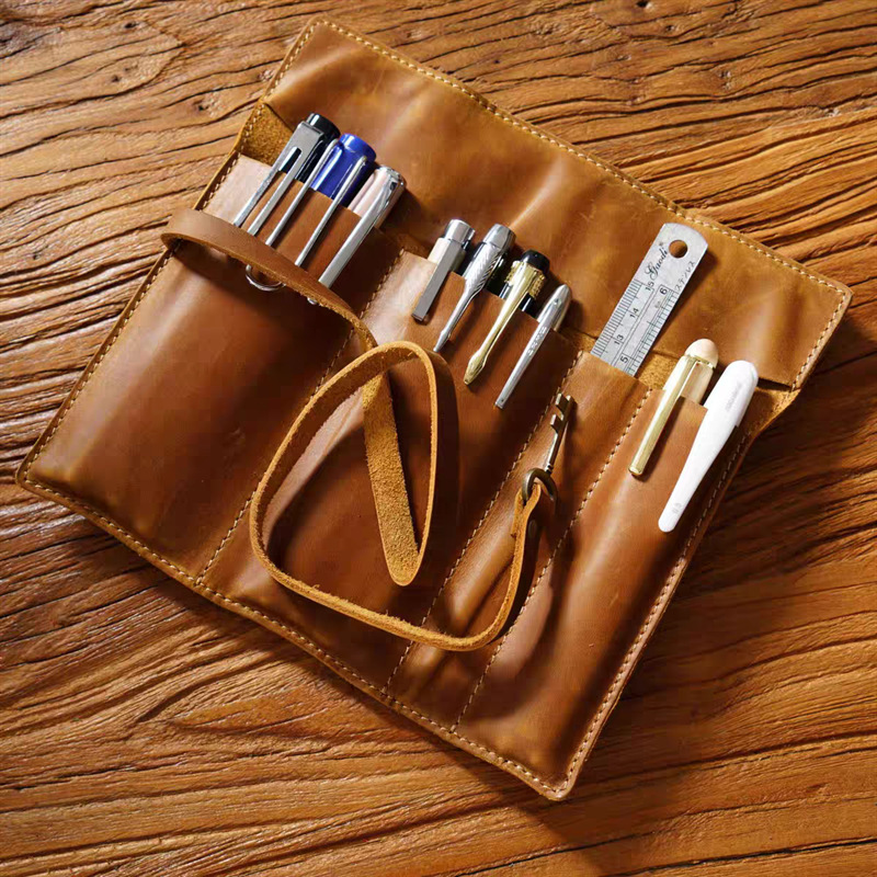 حقيبة أقلام جلد PU بتصميم كريز - مراجعة Pen Pouch Roll وسعره