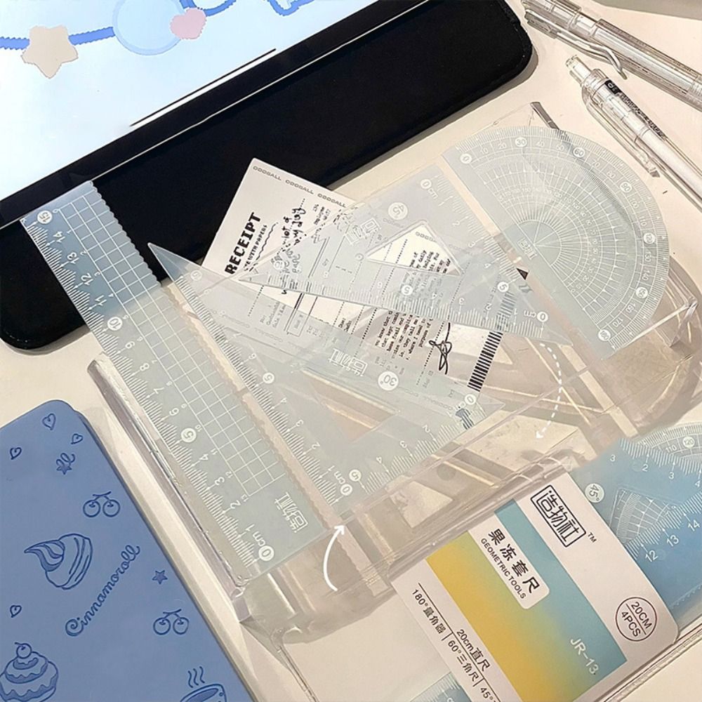 4 قطعة/المجموعة متعددة الوظائف - مراجعة Ruler Set Transparent وسعره