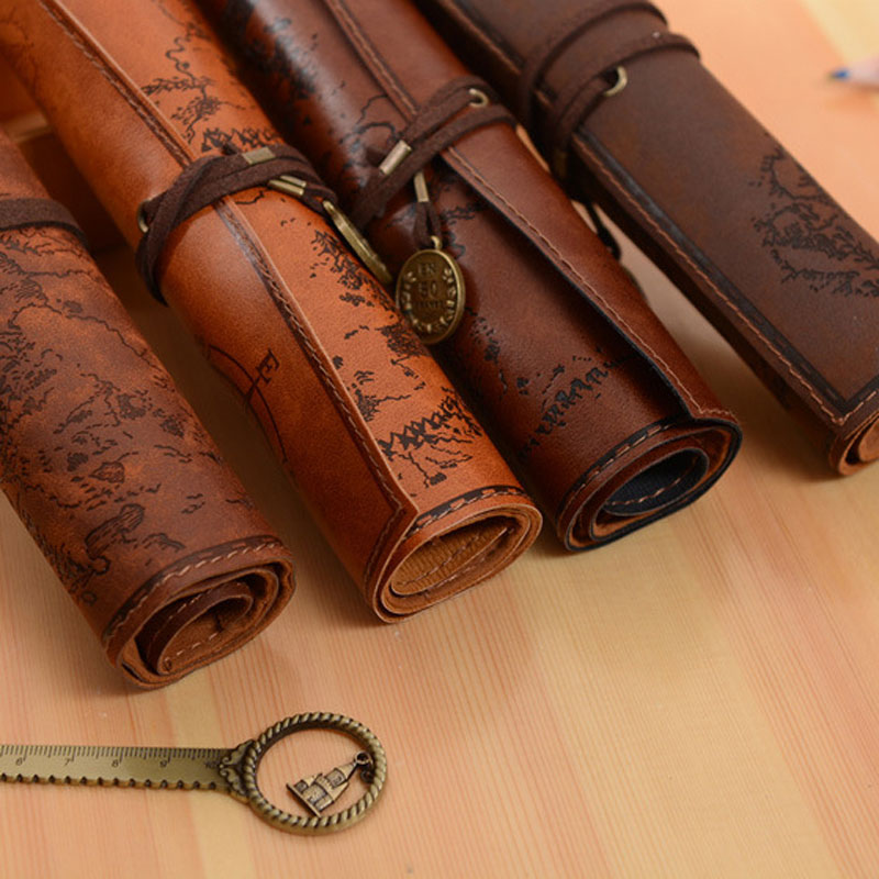 Cases ريترو الكنز خريطة قلم رص - مراجعة Pen Pouch Roll وسعره